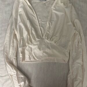 Raffi Cream V-Neck Top